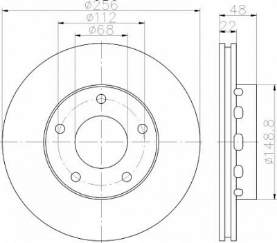 HELLA PAGID 8dd355115181 -  Тормозной диск